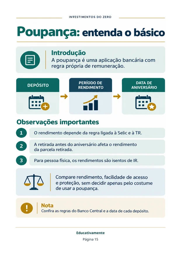 Página 15: Poupança, entenda o básico